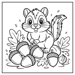Autumn Animals Coloring Pages