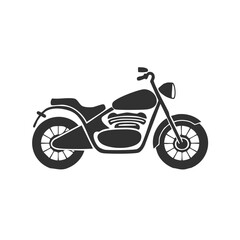 Fototapeta premium Classic cruiser motorcycle silhouette. Black motorbike vector icon for transportation or travel.