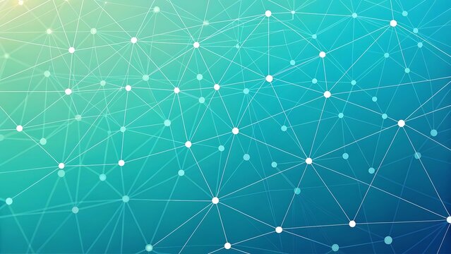 Blue and Green Network Connection Abstract Background