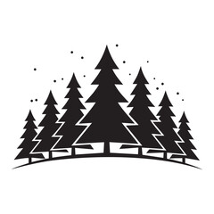 Obraz premium Christmas tree Silhouette Vector Illustration Design