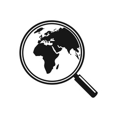 World Map Seen through Magnifying Glass: Global Exploration and Discovery