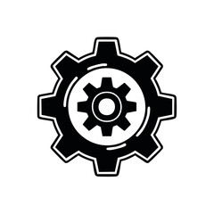 Obraz premium Mechanical gear icon vector illustration symbol for industry technology and configuration settings