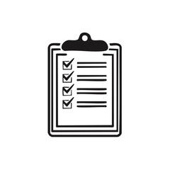 Checklist Clipboard with Marked Tasks, Hand Drawn Style Icon
