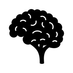 Abstract Black and White Silhouette Illustration of a Human Brain