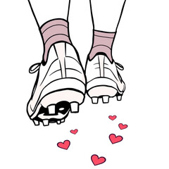Obraz premium Cleats with heart-shaped prints