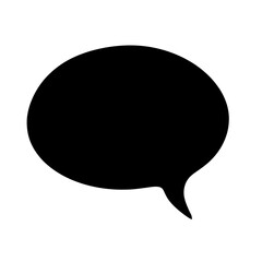 Simple Isolated Black Speech Bubble Icon with a White Background Element
