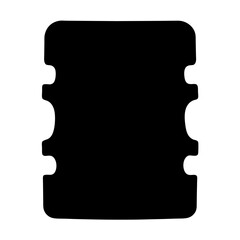 Abstract black shape with curved protrusions resembling a technical component