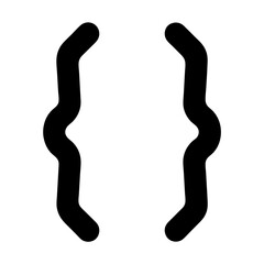 Isolated Black Curly Brackets Representing Code Programming and Mathematical Equations