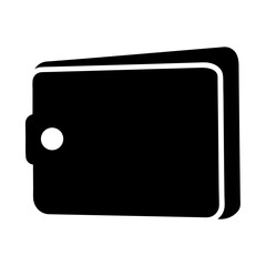 Fototapeta premium Stylized vector image of a simple black wallet with a white fastener