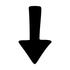 Bold Black Downward Pointing Arrow Illustration on a White Background