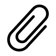 A simple and clean illustration of a black paperclip on white background