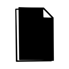 Monochrome icon of a stack of papers with a folded corner
