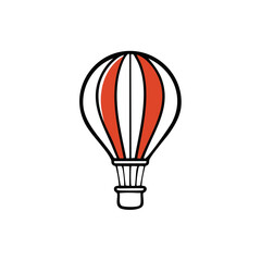 Hot air balloon illustration, retro travel design
