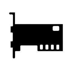Silhouette of a computer expansion card indicating hardware or technology concept