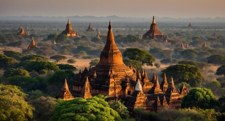 bagan at sunset myanmar