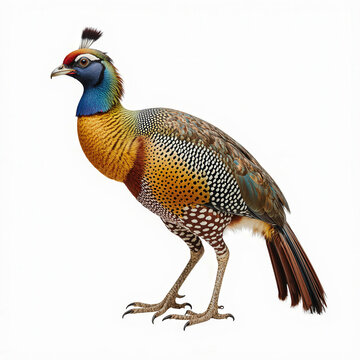 Himalayan Monal: a majestic Himalayan monal perched in its full glory, showcasing vibrant plumage and intricate patterns. capturing the beauty of the alpine bird