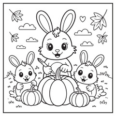 Autumn Animals Coloring Pages