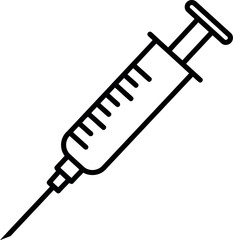 Hand drawn syringe icon medical healthcare vaccine