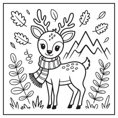 Autumn Animals Coloring Pages