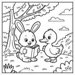 Autumn Animals Coloring Pages