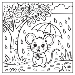 Autumn Animals Coloring Pages