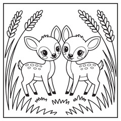 Autumn Animals Coloring Pages