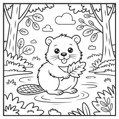 Autumn Animals Coloring Pages