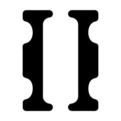 Abstract image featuring two symmetrical black shapes on a white background