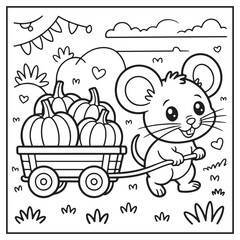 Autumn Animals Coloring Pages