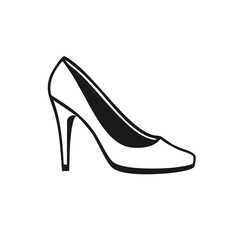 Minimalist black high heel pump shoe vector design elegant women fashion footwear icon