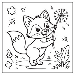 Autumn Animals Coloring Pages
