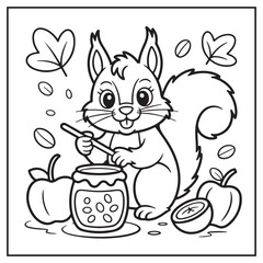 Autumn Animals Coloring Pages