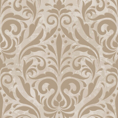 Damask modern seamless pattern element. Vintage classical old fashioned damask ornament, seamless texture for wallpapers, textile.