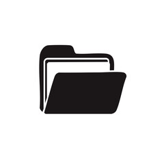 Open Folder Icon Silhouette Representing Files and Documents
