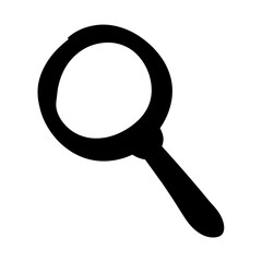 A Simple Black and White Magnifying Glass Graphic Illustration for Search