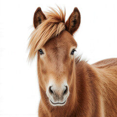 Posing Horse Portrait: A majestic horse captivates with a close-up portrait, showcasing its serene face and thick fur.