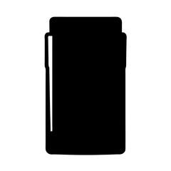 Silhouette of a book or notebook with a thin white bookmark