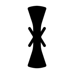 A black and white image of an African Adinkra symbol called Dwennimmen