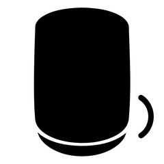 Simple black silhouette of a mug with a handle on the side