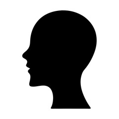Silhouette of a Human Head Profile, Representing Anatomy and Mental Processes