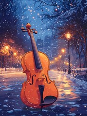 Fototapeta premium Street performer's violin performance