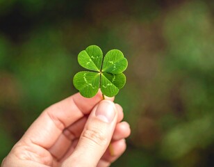 Four-leaf clover held in hand (2)