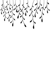 Hanging Leaf Vines Background for Text Overlay, Printable Art,