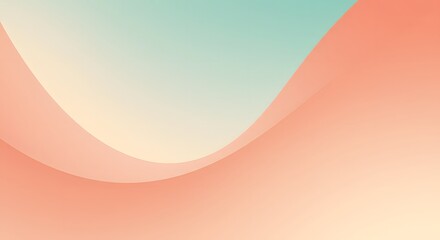 Peach and Teal Wave Gradient Abstract Background
