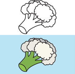 cauliflower clipart drawing.