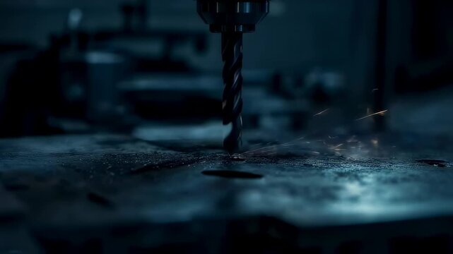 Precision Metalworking: Drill Bit Cutting Steel with Sparkling Effect Process