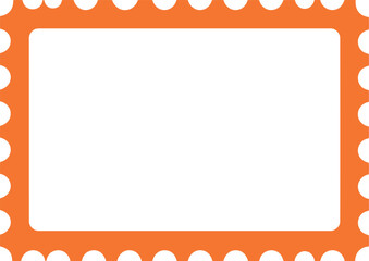 Orange postage stamp frame with blank space
