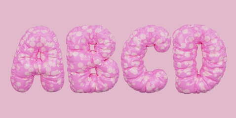 3D Inflatable Polka Dot Letters A, B, C, D