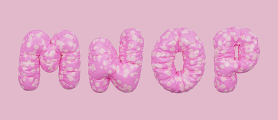 3D Inflatable Polka Dot Letters M, N, O, P