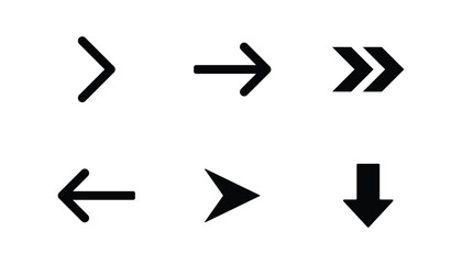 Modern Arrow Icon Set – Minimal Line Style Directional Symbols for Web Design, UI Navigation, and App Interface Elements